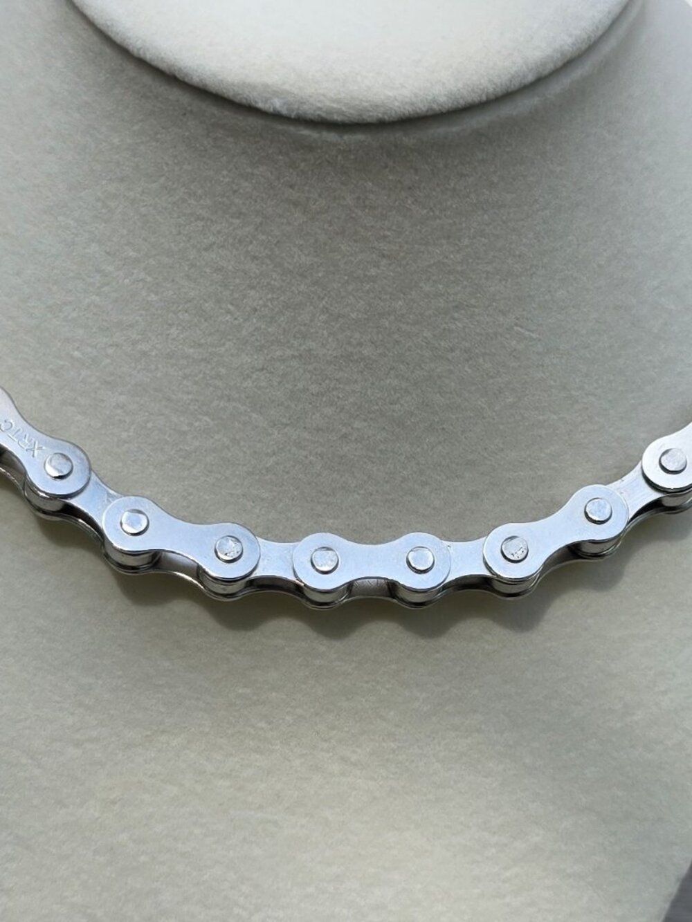 Bike Chain Necklace, Gothic Punk Bikers cosplay Silver Chrome Cyclist